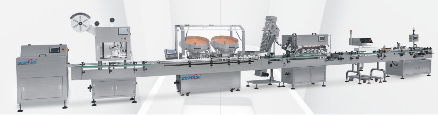 Linia de &icirc;mbuteliere a pastilelor cu patru capete cu discuri