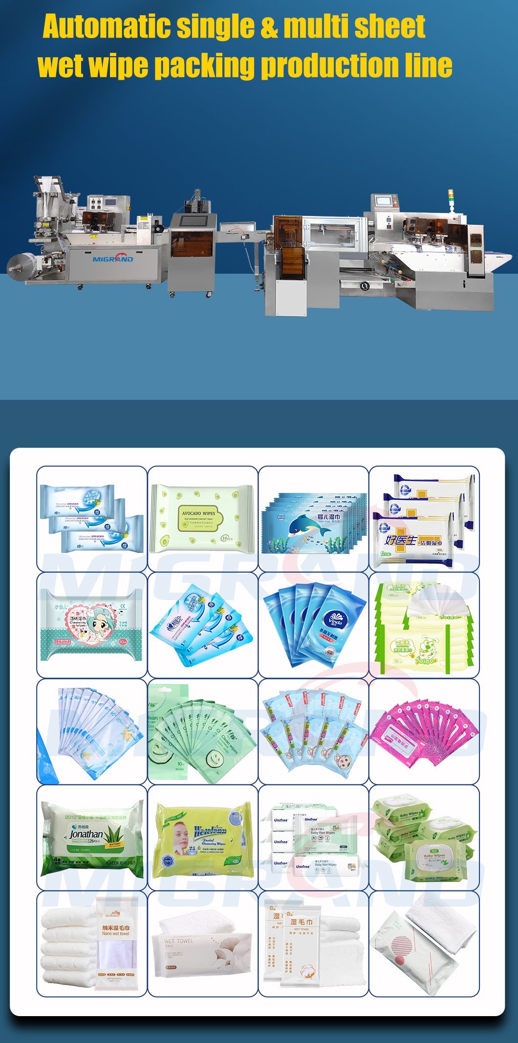 Linia de mașini de șervețele umede